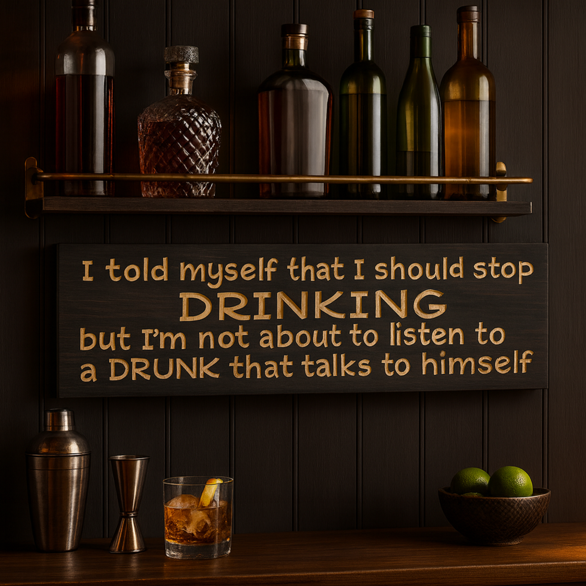 bluegrass-gifts-wooden-sign-us-vs-them - i should stop drinking funny wood sign by Bluegrass Gifts, handmade in Kentucky