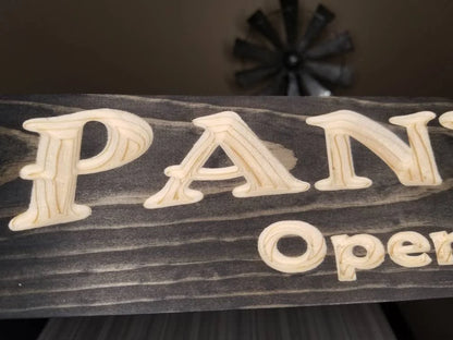 Pantry Open 24/7 Sign - Rustic Kitchen Wall Décor