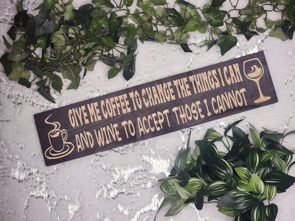 Coffee and Wine Quote Sign - Rustic Kitchen Wall Décor ☕🍷