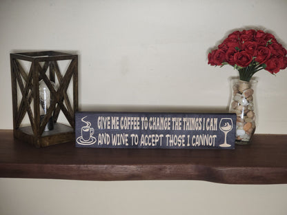 Coffee and Wine Quote Sign - Rustic Kitchen Wall Décor ☕🍷