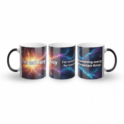 Im Not Lazy Magic Mug: Witty Color Changing Coffee Gift - heat activated color change video by Bluegrass Gifts