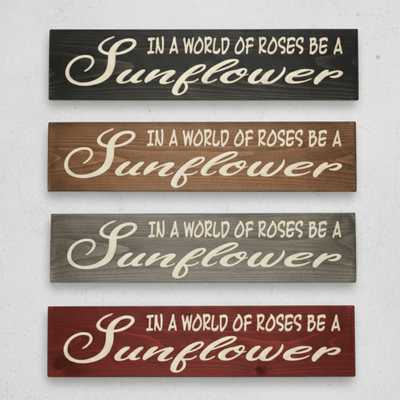 sunflower-sign-white-porch-swing-lifestyle - in a world of roses be a sunflower  by Bluegrass Gifts