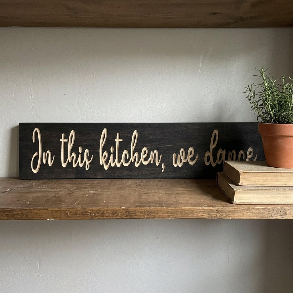 In the Kitchen We Dance: A Charming and Fun Kitchen Sign for Every Home