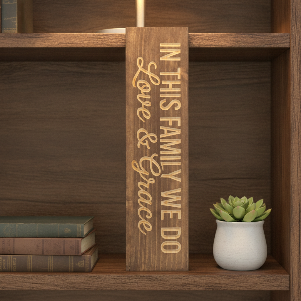 Family Rules Sign — In This Family We Do Love & Grace — product details — Bluegrass Gifts