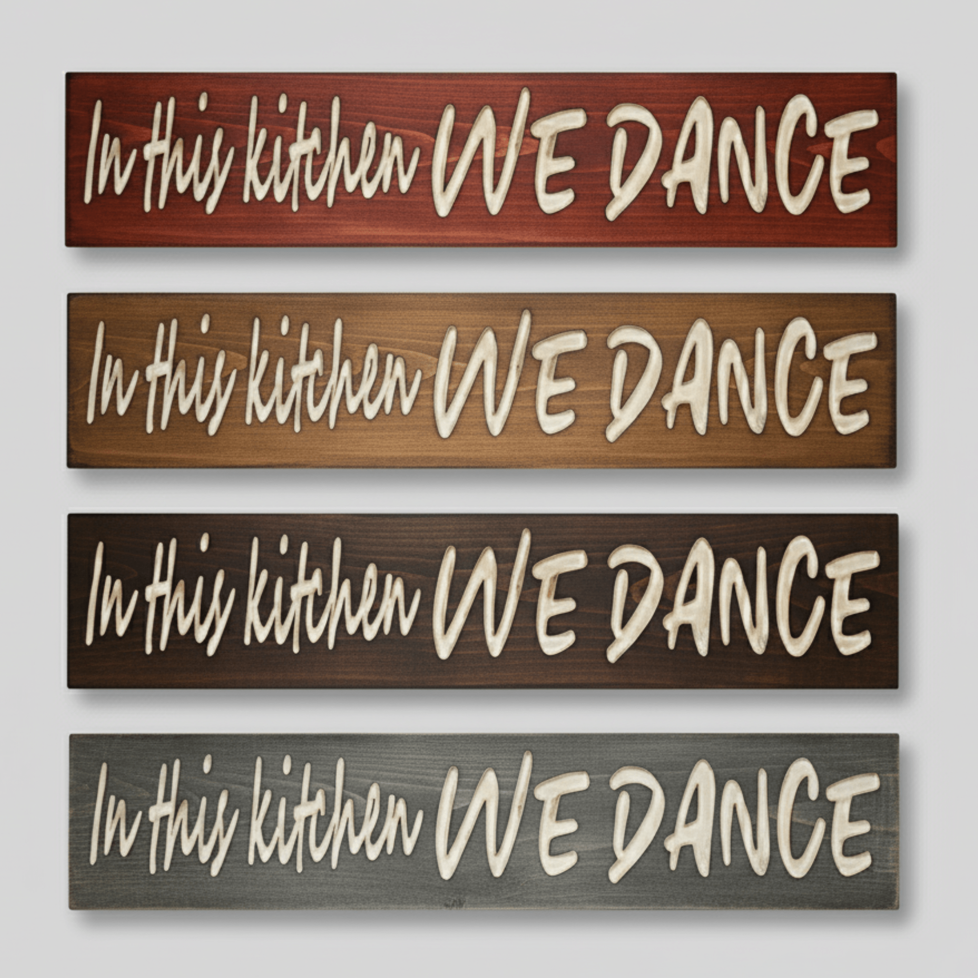 premium-packaging-carved-wood-sign-shipping - in this kitchen we dance wood sign by Bluegrass Gifts, handmade in Kentucky