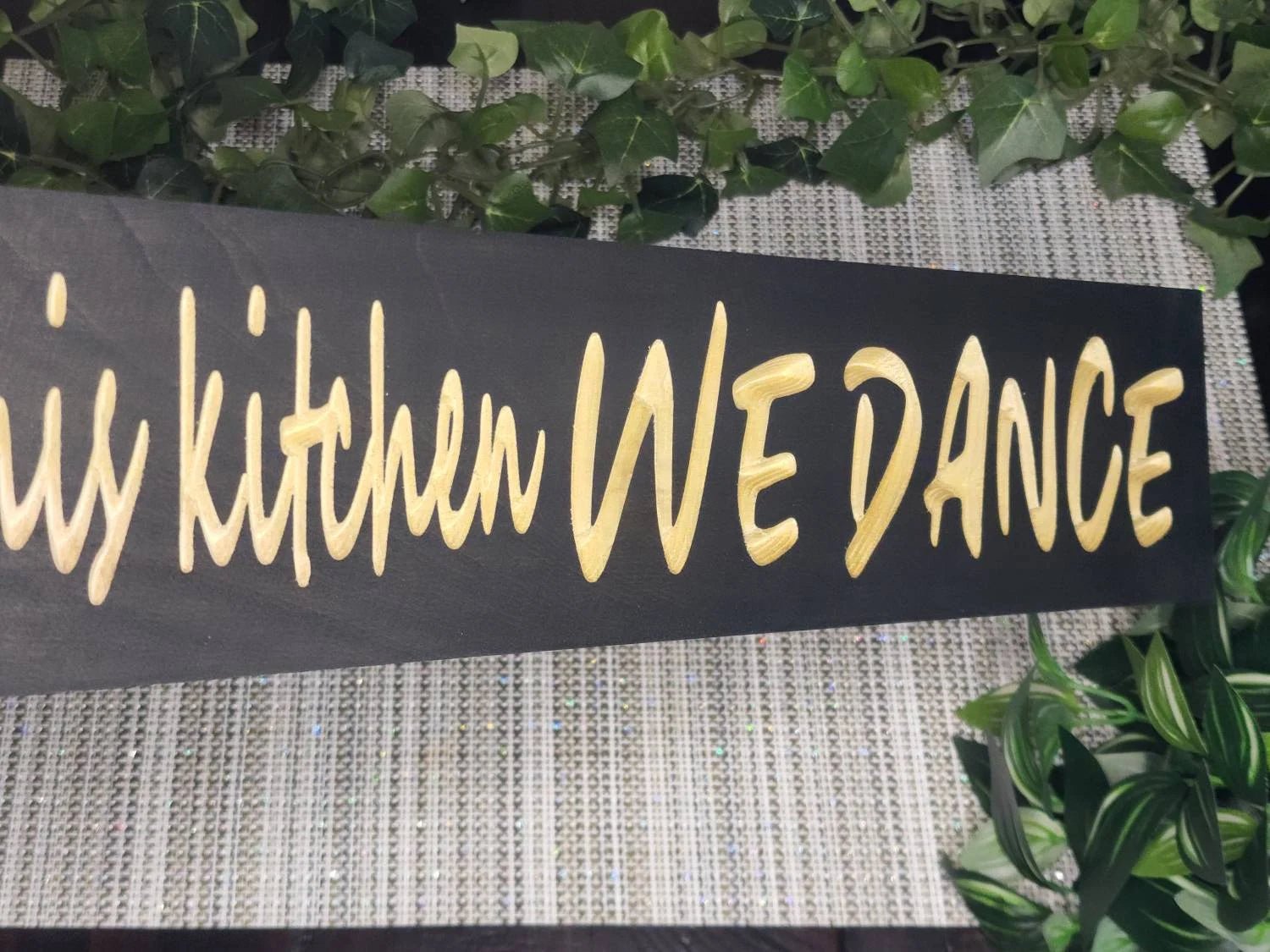in this kitchen we dance wood sign - kitchen wall decor - CNC-carved by Bluegrass Gifts