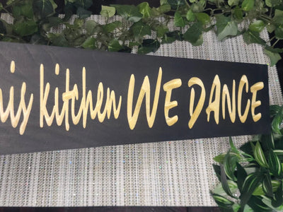 in this kitchen we dance wood sign - kitchen wall decor - CNC-carved by Bluegrass Gifts