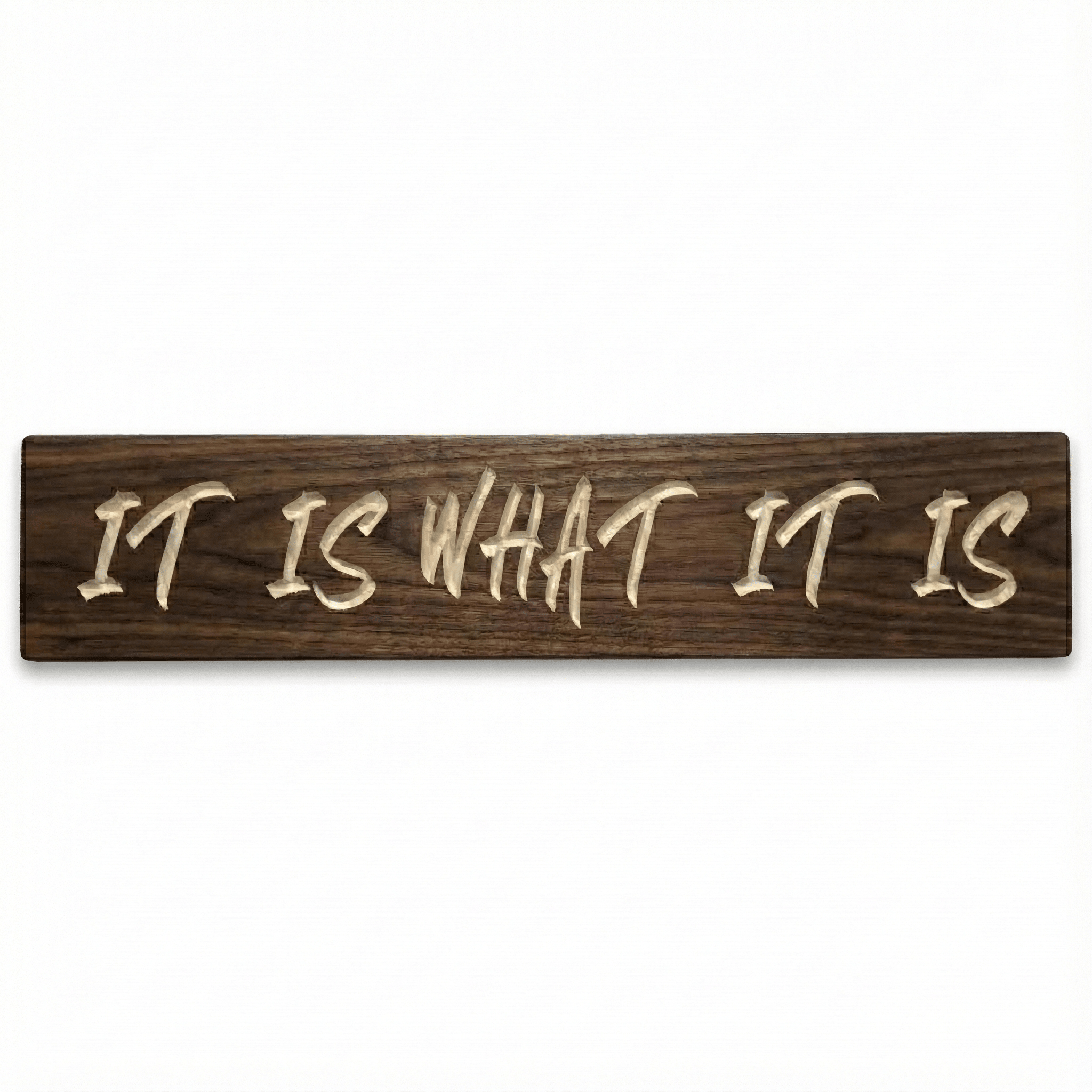 angled-view-carved-wood-plaque-it-is-what-it- - it is what it is wooden sign wood s by Bluegrass Gifts