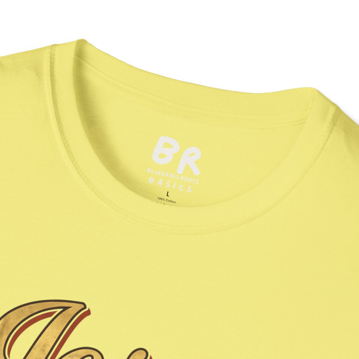 Jesus Is King Shirt — Gold Leaf Script Christian Tee in Cornsilk