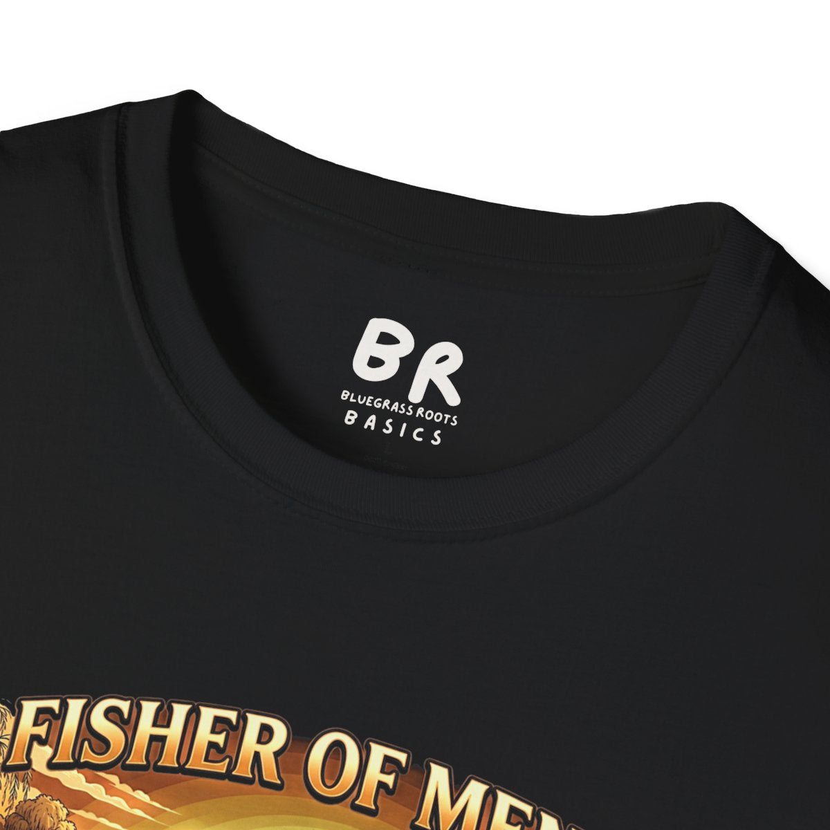 Jesus Shirt for Men — "Fisher of Men" Faith Graphic Tee in Black
