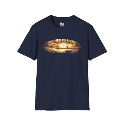 Jesus Shirt for Men — "Fisher of Men" Faith Graphic Tee in Navy