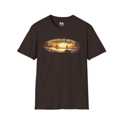 Jesus Shirt for Men — "Fisher of Men" Faith Graphic Tee in Dark Chocolate