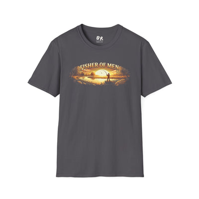 Jesus Shirt for Men — "Fisher of Men" Faith Graphic Tee in Charcoal