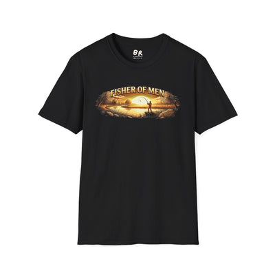 Jesus Shirt for Men — "Fisher of Men" Faith Graphic Tee in Black
