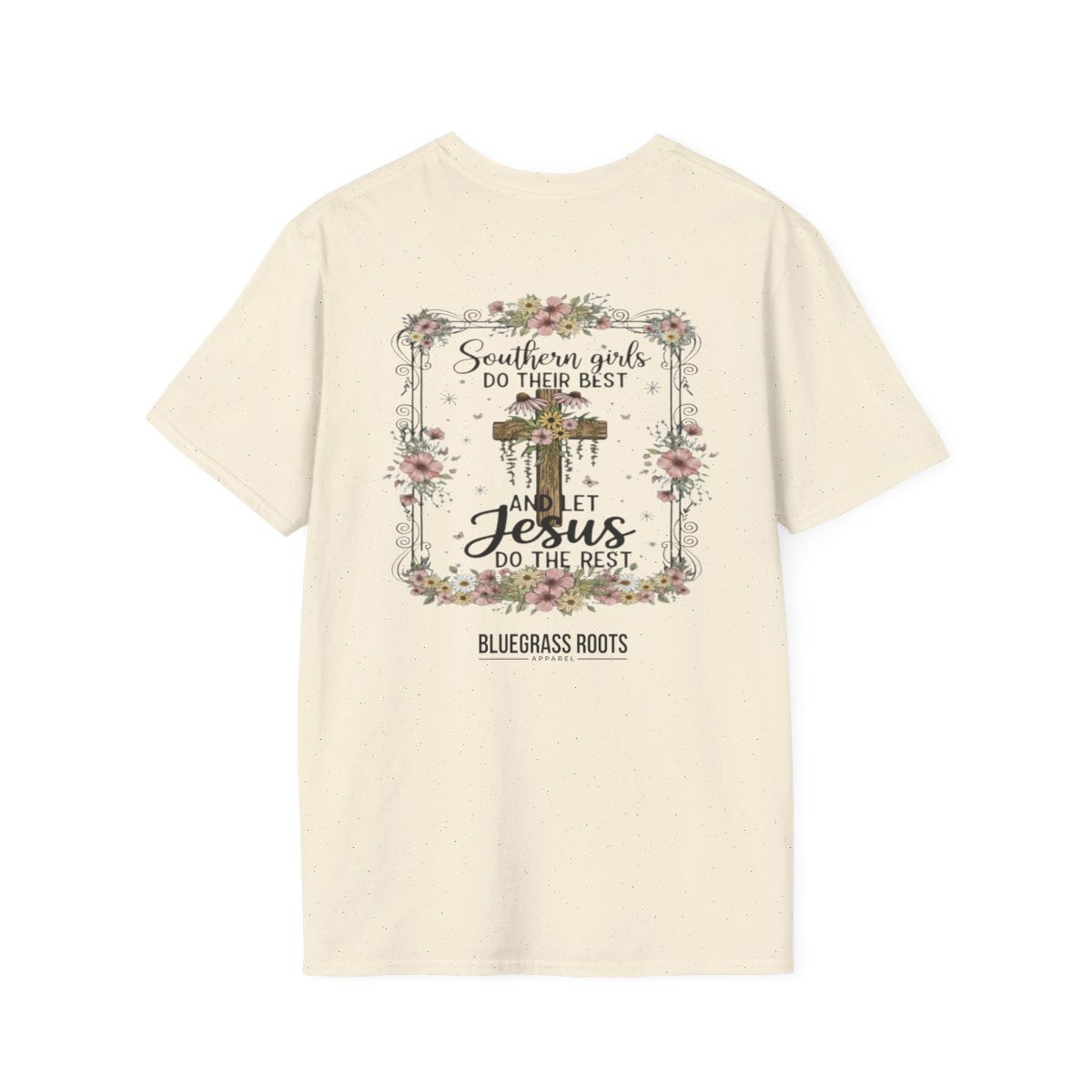 Jesus Shirt for Women — "Southern Girls & Jesus" Floral Tee in Natural