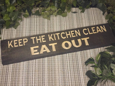 Sarcastic wood kitchen sign for housewarming  - keep the kitchen clean wood sign by Bluegrass Gifts