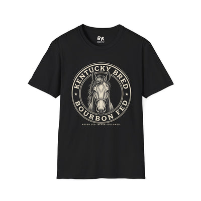 Kentucky T Shirt — "Kentucky Bred, Bourbon Fed" Horse Tee in Black