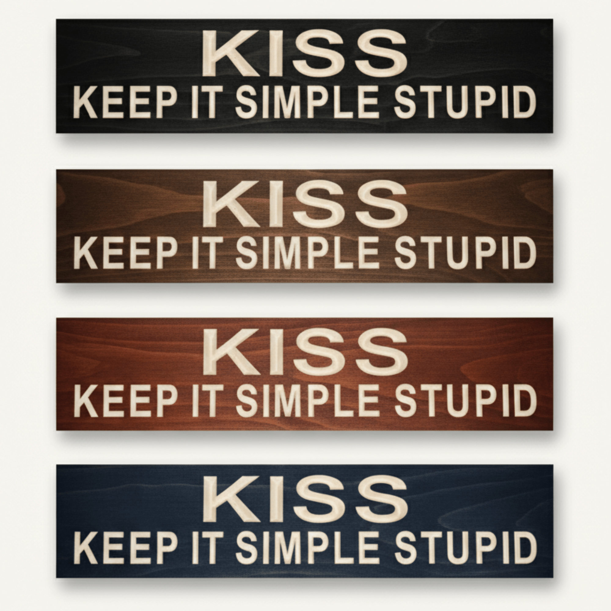 wood-sign-size-guide-small-medium-large-kiss- - kiss keep it simple stupid wood sig by Bluegrass Gifts
