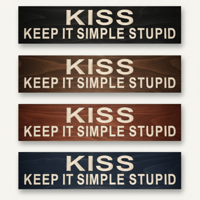 wood-sign-size-guide-small-medium-large-kiss- - kiss keep it simple stupid wood sig by Bluegrass Gifts