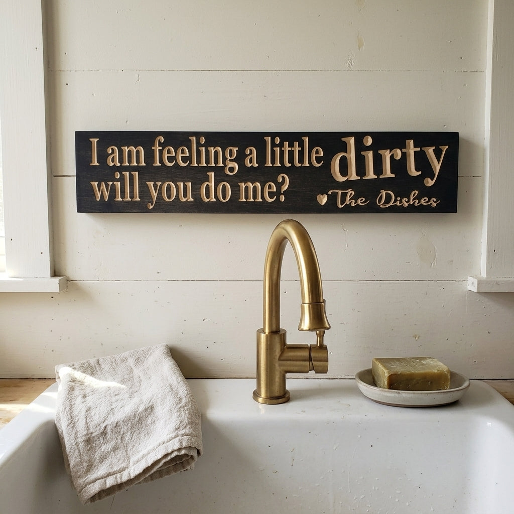 Kitchen Sink Wall Decor — Feeling a Little Dirty | Carved