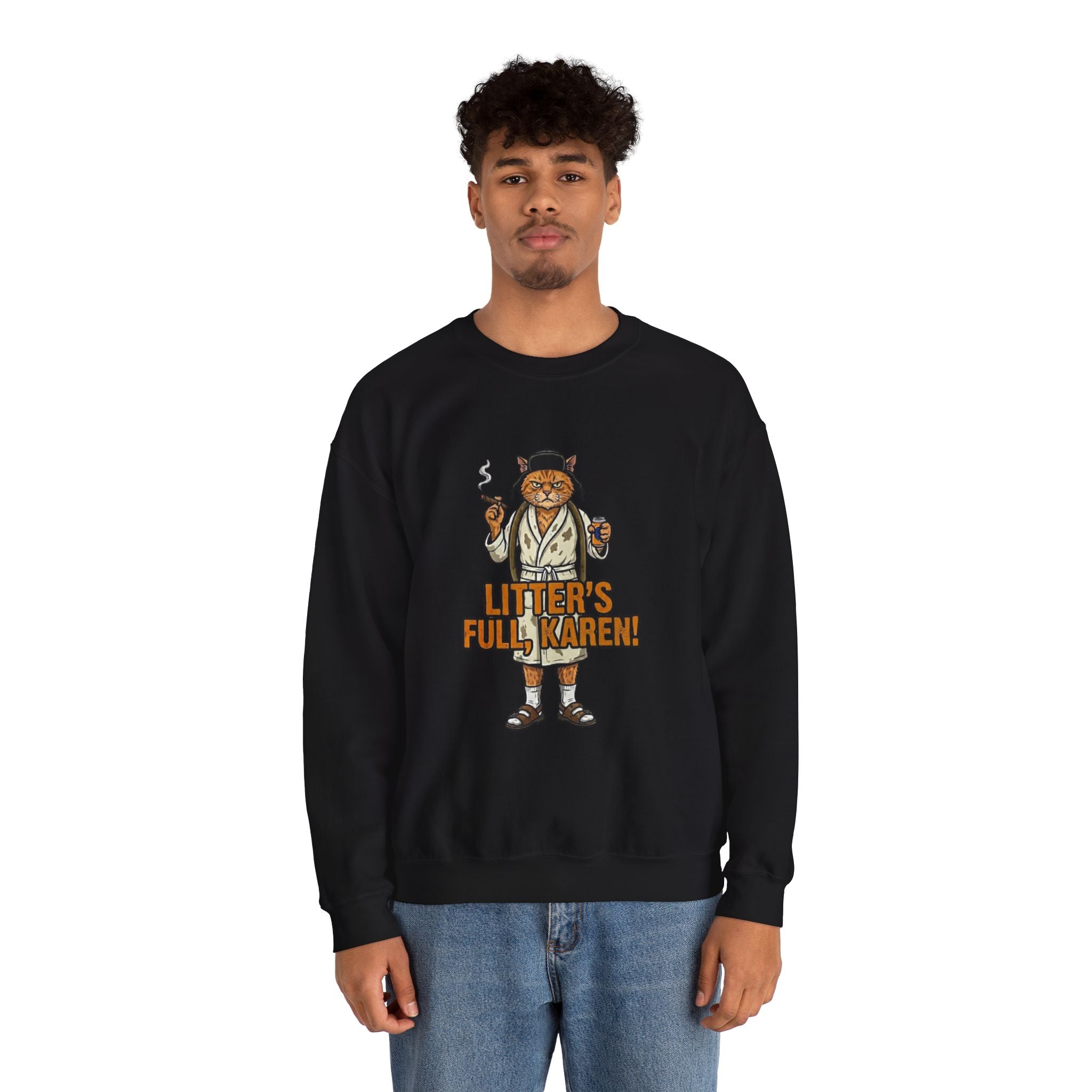 Litters Full: The Official Uniform of Holiday Chaos Crewneck Sweatshirt - crewneck sweatshirt back view by Bluegrass Gifts