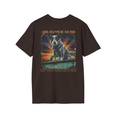 Lord, Help Me Blue Heeler Vintage Truck T-Shirt - graphic tee sport color option by Bluegrass Gifts