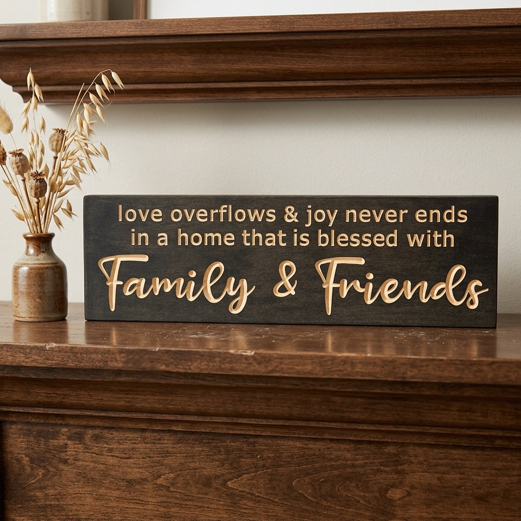 Love Sign for Home — Love Overflows and Joy Never Ends