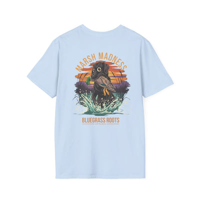 Marsh Madness Duck Hunting Dog & Mallard T-Shirt - graphic tee sport color option by Bluegrass Gifts