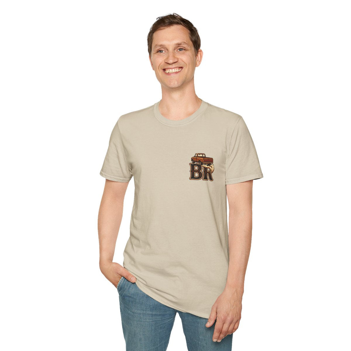 Mens Country Shirt — "Gone Country. Won't Be Right Back." in Sand