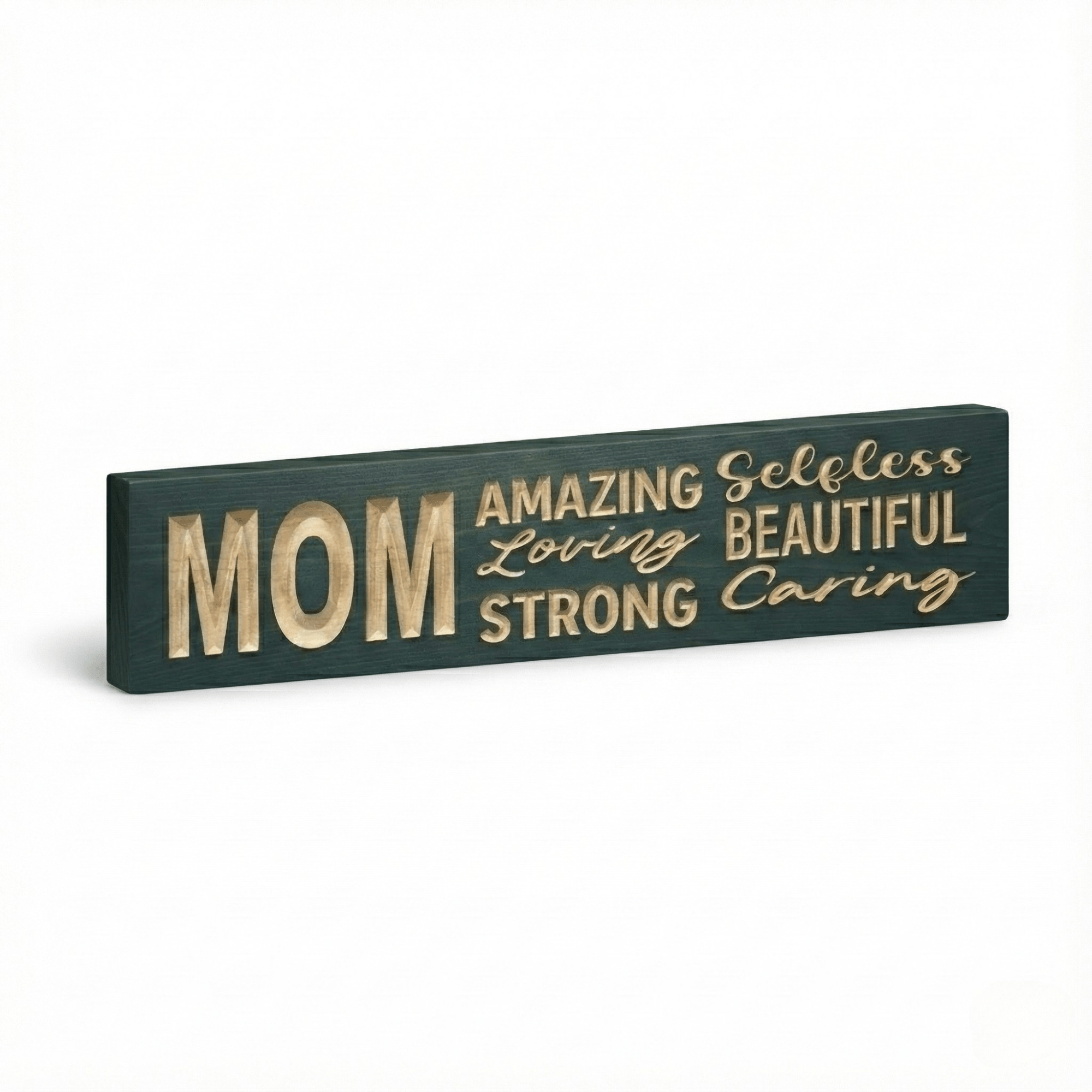 carved-wood-sign-vs-vinyl-decal-comparison-ch - mom amazing loving strong wood sign by Bluegrass Gifts