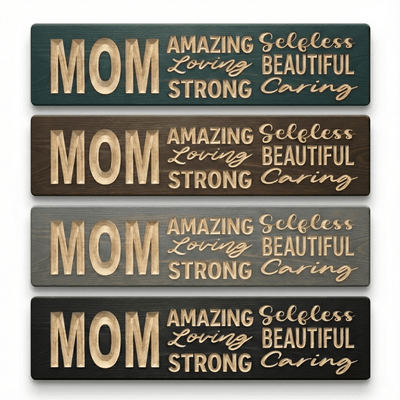 mom-tribute-wood-sign-living-room-decor-blueg - mom amazing loving strong wood sign by Bluegrass Gifts