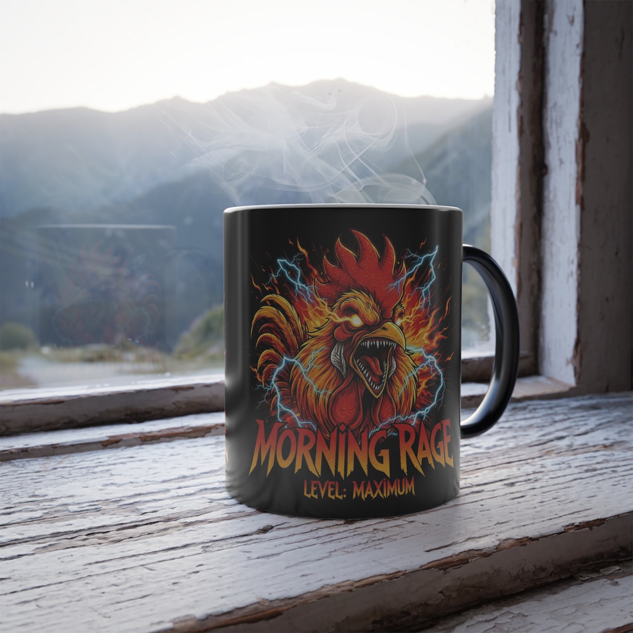 Morning Rage Magic Mug - funny coffee mug on office desk gift idea by Bluegrass Gifts
