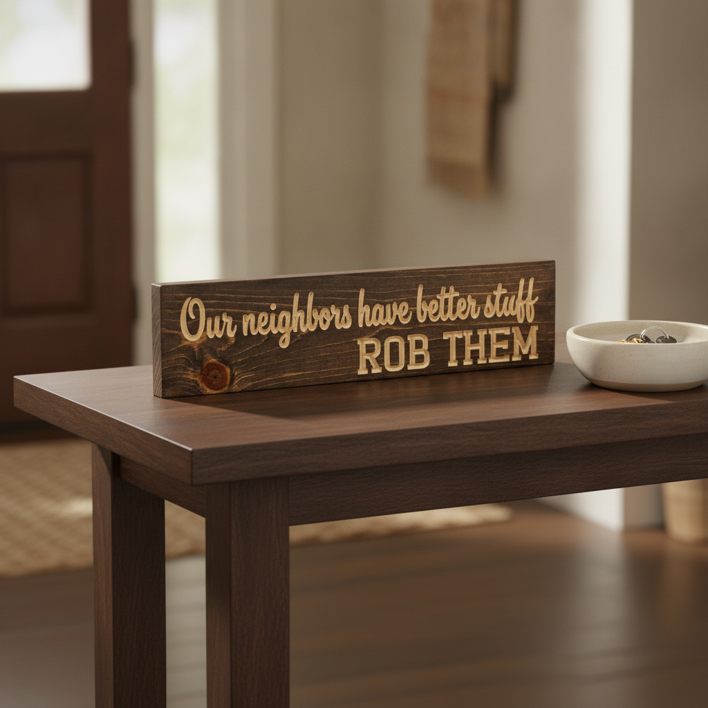 Funny Neighbor Sign — Our Neighbors Have Better Stuff — product details — Bluegrass Gifts