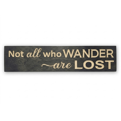 adventure-decor-wander-lost-sign-travel-kit - not all who wander are lost wood sign by Bluegrass Gifts, handmade in Kentucky