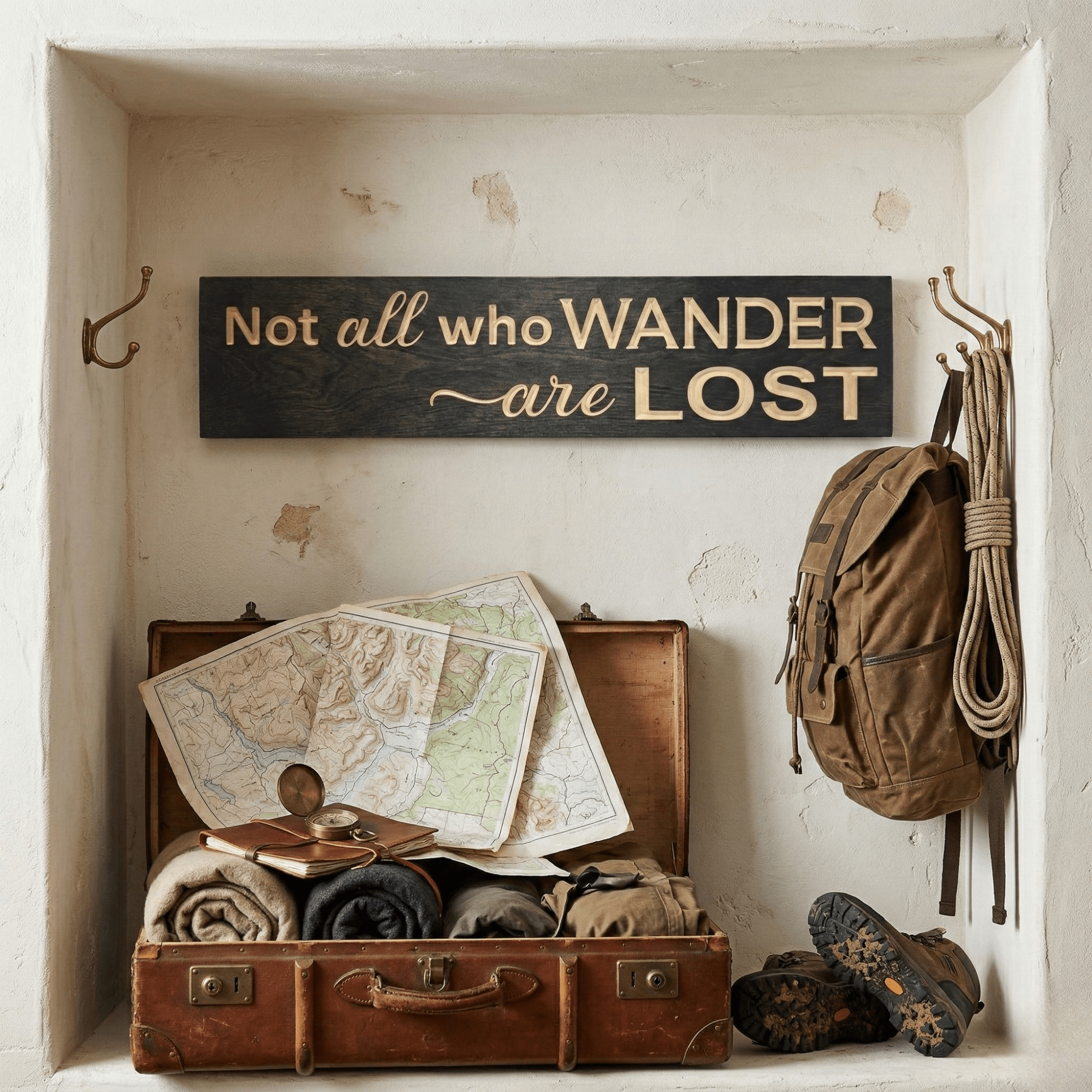 custom-finishes-for-wander-lost-wood-sign - not all who wander are lost wood sign by Bluegrass Gifts, handmade in Kentucky