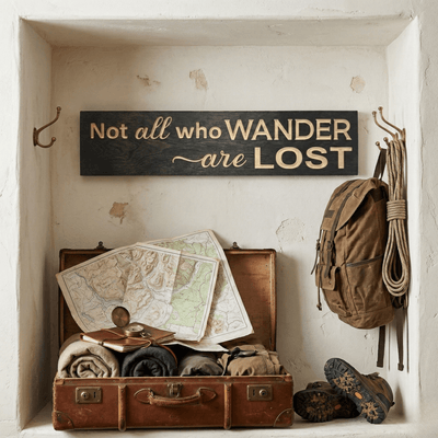 custom-finishes-for-wander-lost-wood-sign - not all who wander are lost wood sign by Bluegrass Gifts, handmade in Kentucky