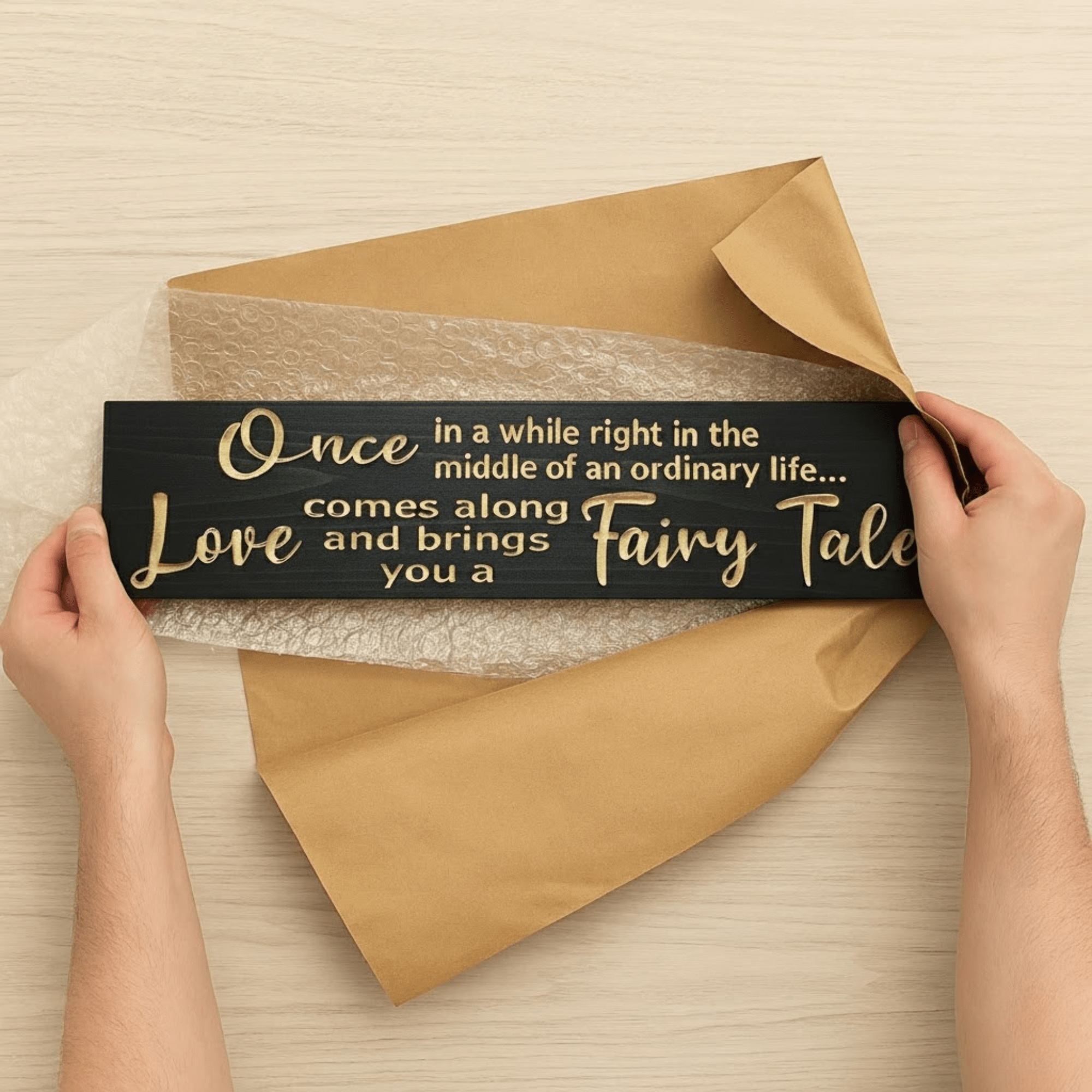 once-in-a-while-fairy-tale-sign-color-variati - once in a while love story wood sig by Bluegrass Gifts