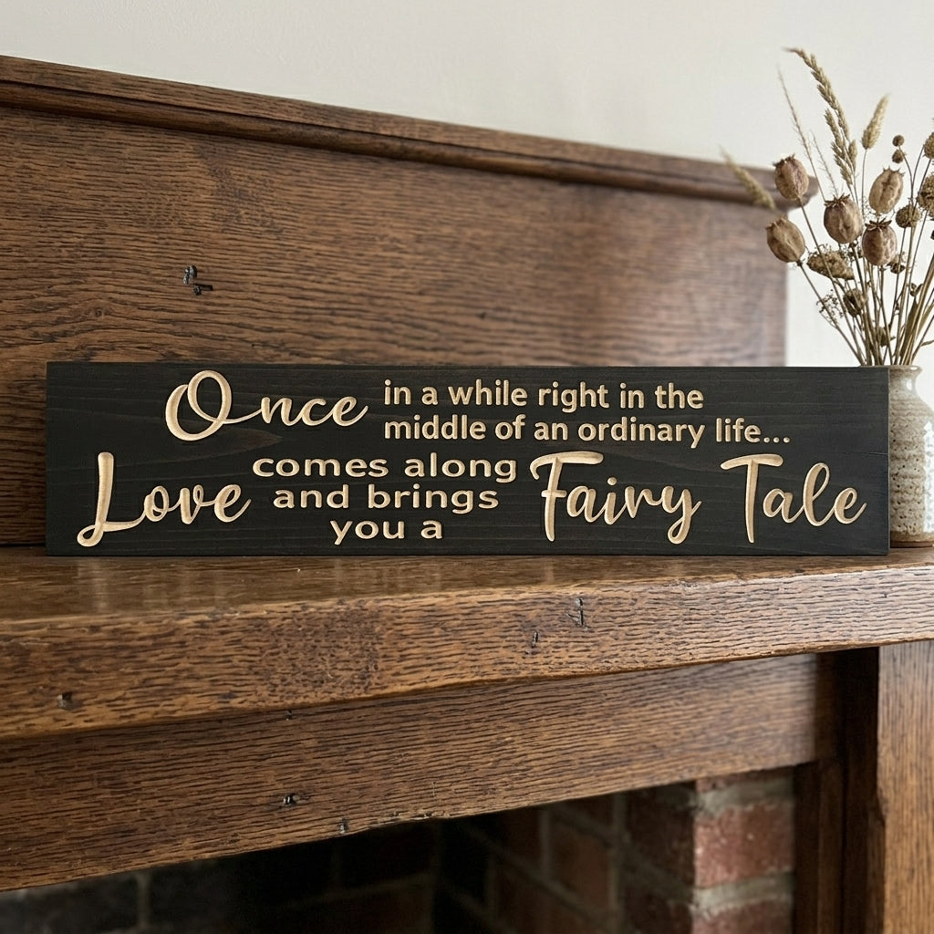 Our Love Story Sign — Once in a While | Carved Wood