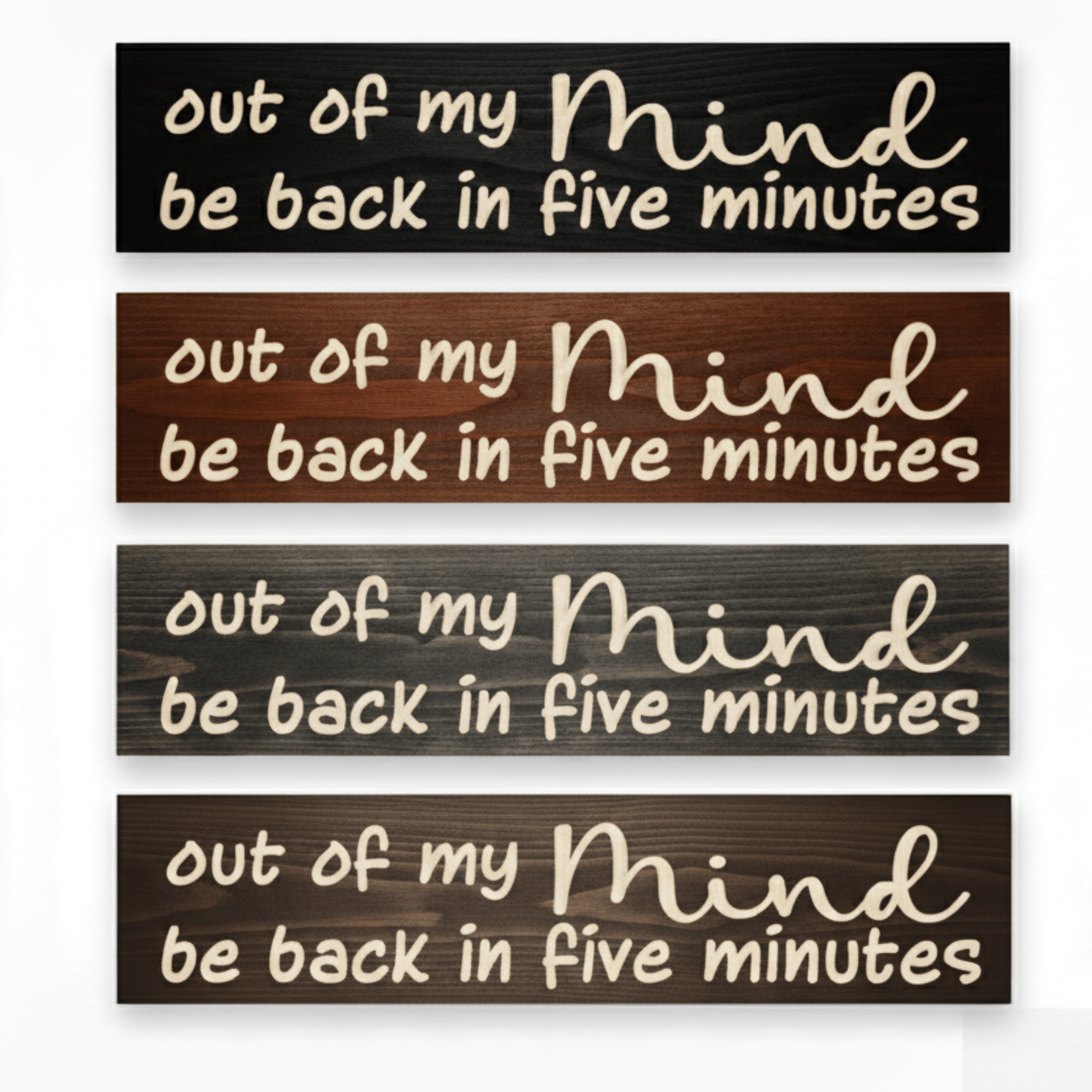 modern-home-office-decor-wall-sign - out of my mind be wood sign by Bluegrass Gifts, handmade in Kentucky