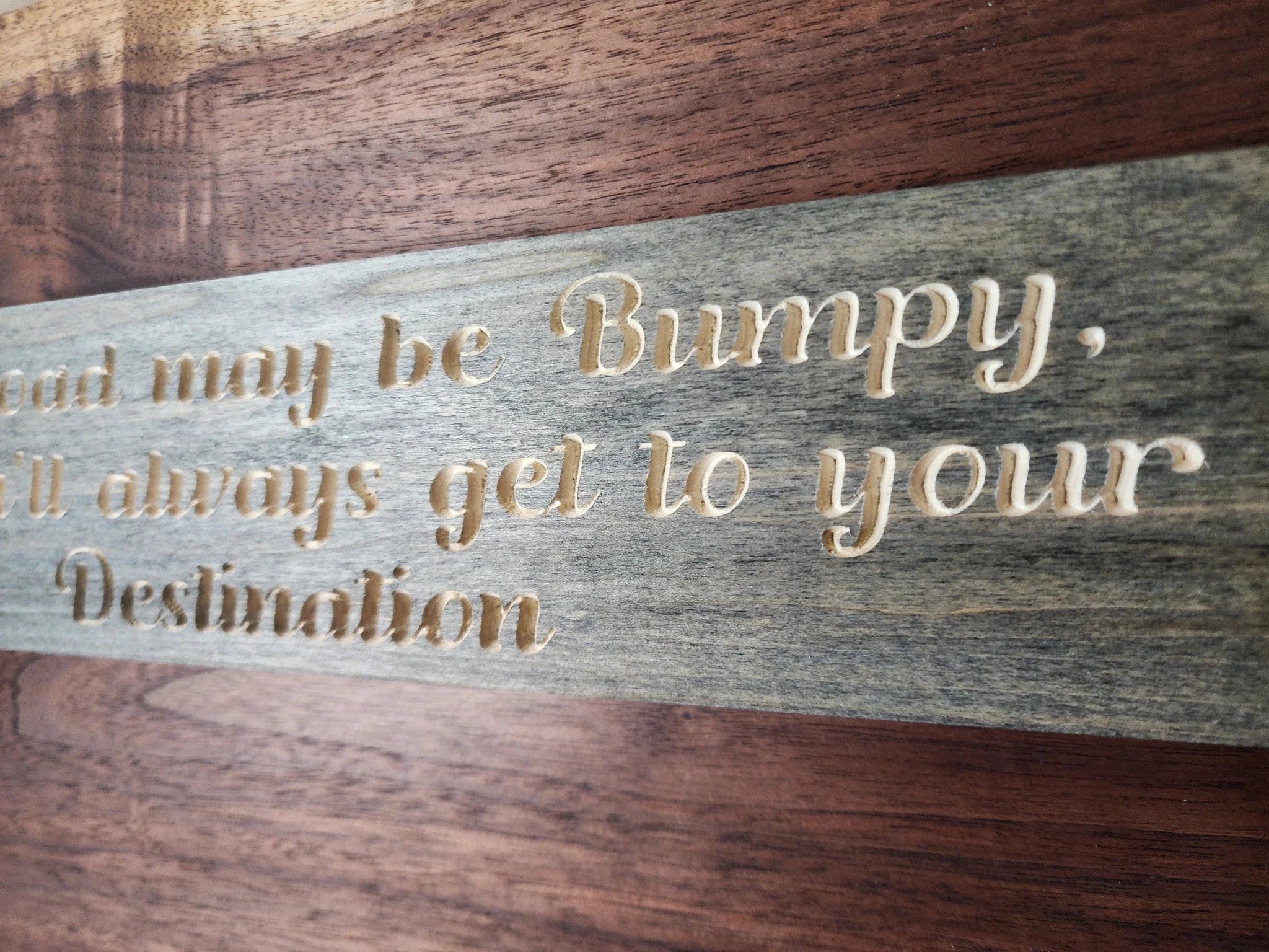 overcome challenges wood sign - inspirational wood sign - CNC-carved by Bluegrass Gifts