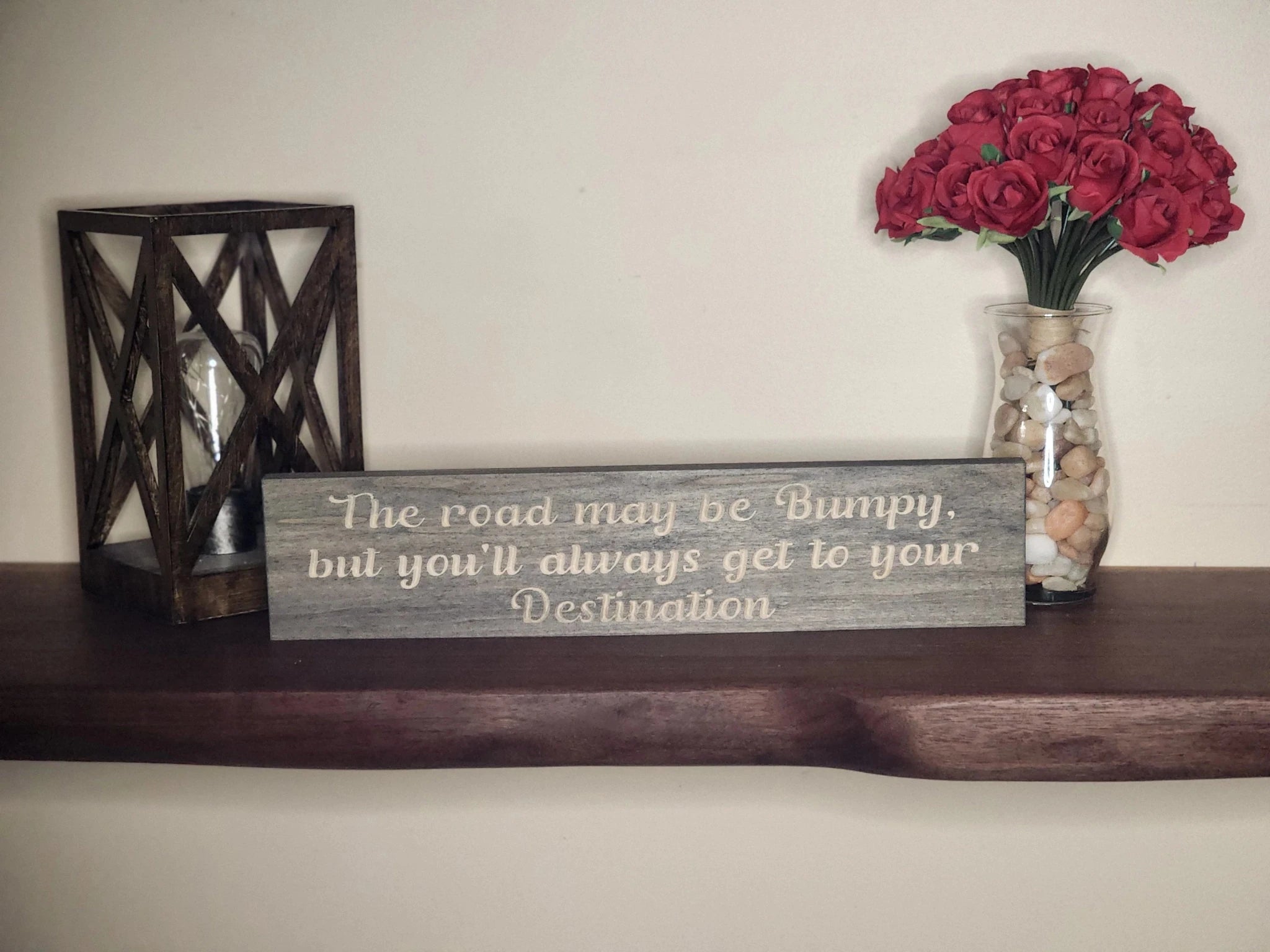 overcome challenges wood sign - inspirational wood sign - CNC-carved by Bluegrass Gifts