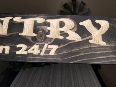 pantry open 24/7 wood sign - farmhouse kitchen sign - CNC-carved by Bluegrass Gifts