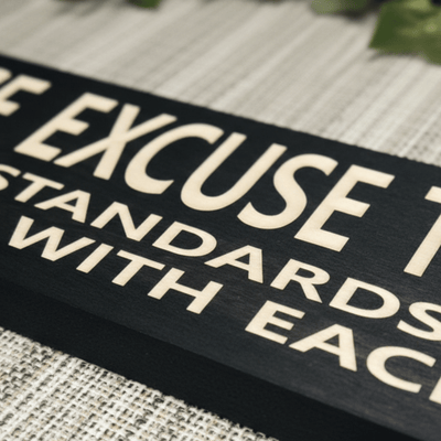 bluegrass-gifts-custom-wood-sign-size-chart-s - please excuse the mess wood sign by Bluegrass Gifts