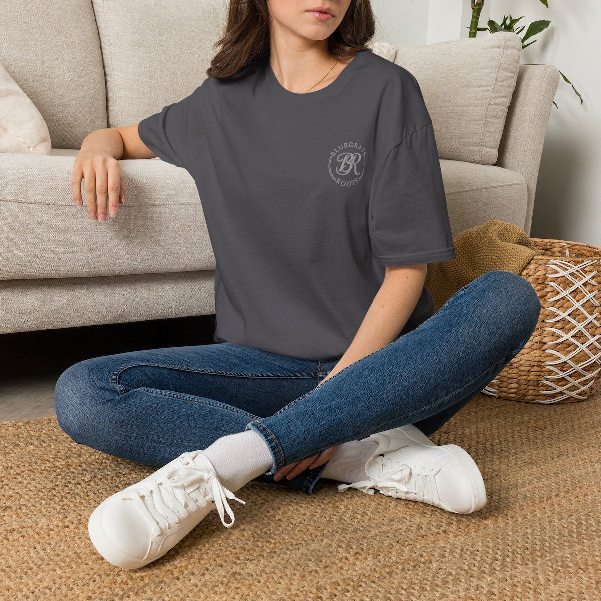 Punchy Shirt — "I Herd That!" Glam Goat Western Boho Tee in Charcoal