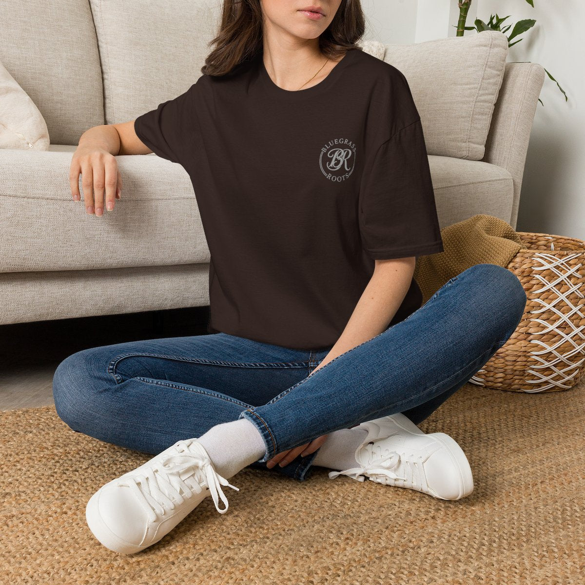 Punchy Shirt — "I Herd That!" Glam Goat Western Boho Tee in Dark Chocolate