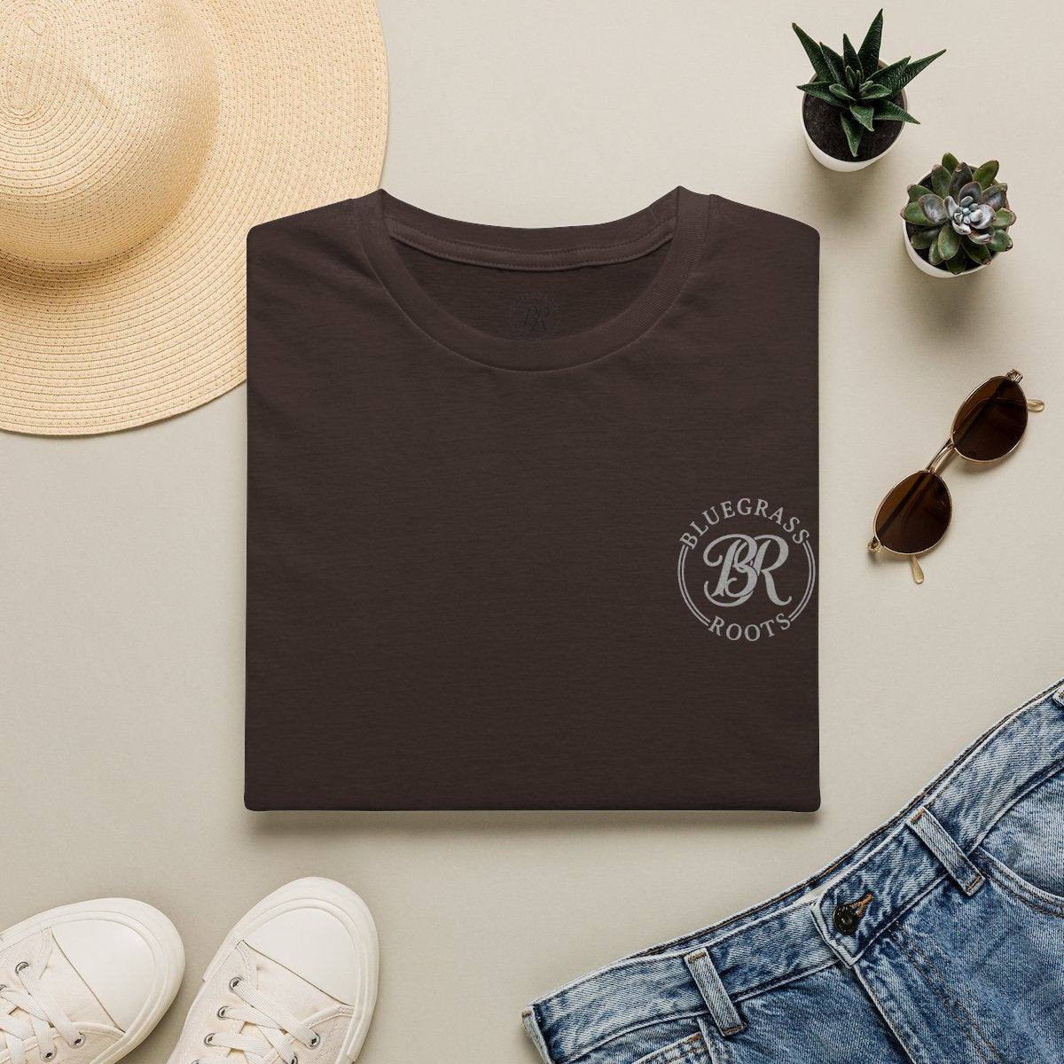Punchy Shirt — "I Herd That!" Glam Goat Western Boho Tee in Dark Chocolate