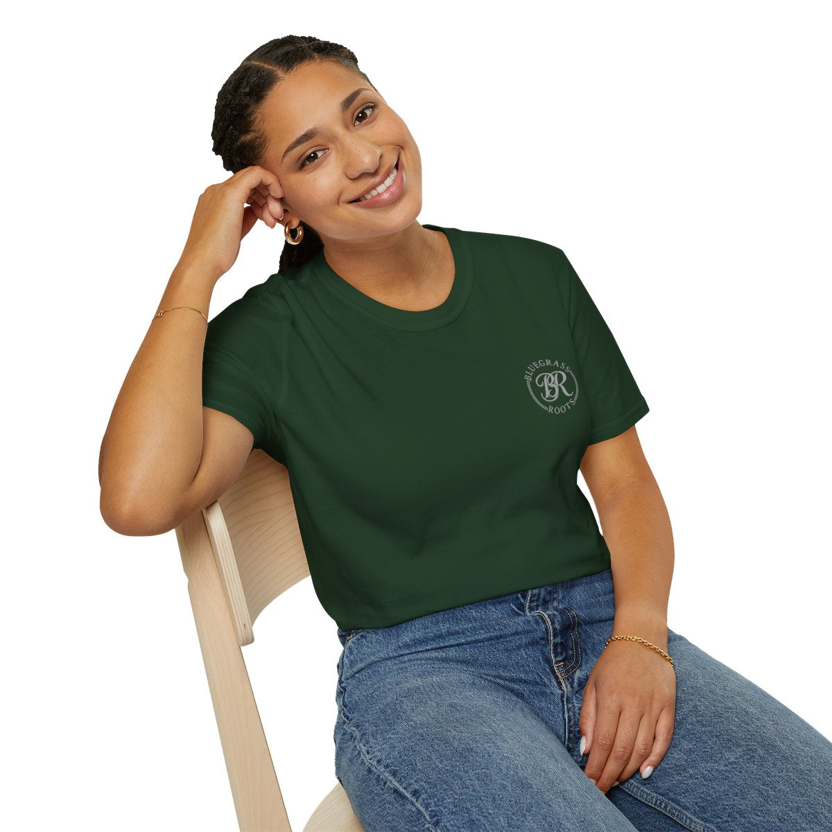 Punchy Shirt — "I Herd That!" Glam Goat Western Boho Tee in Forest Green