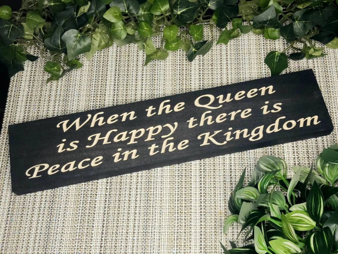 queen wall art wood sign - funny wall art - CNC-carved by Bluegrass Gifts