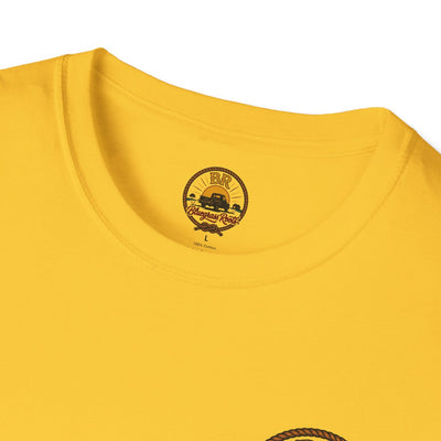 Raised Right Shirt — "Raised Right, Ran Wild, Came Home" Tee in Daisy