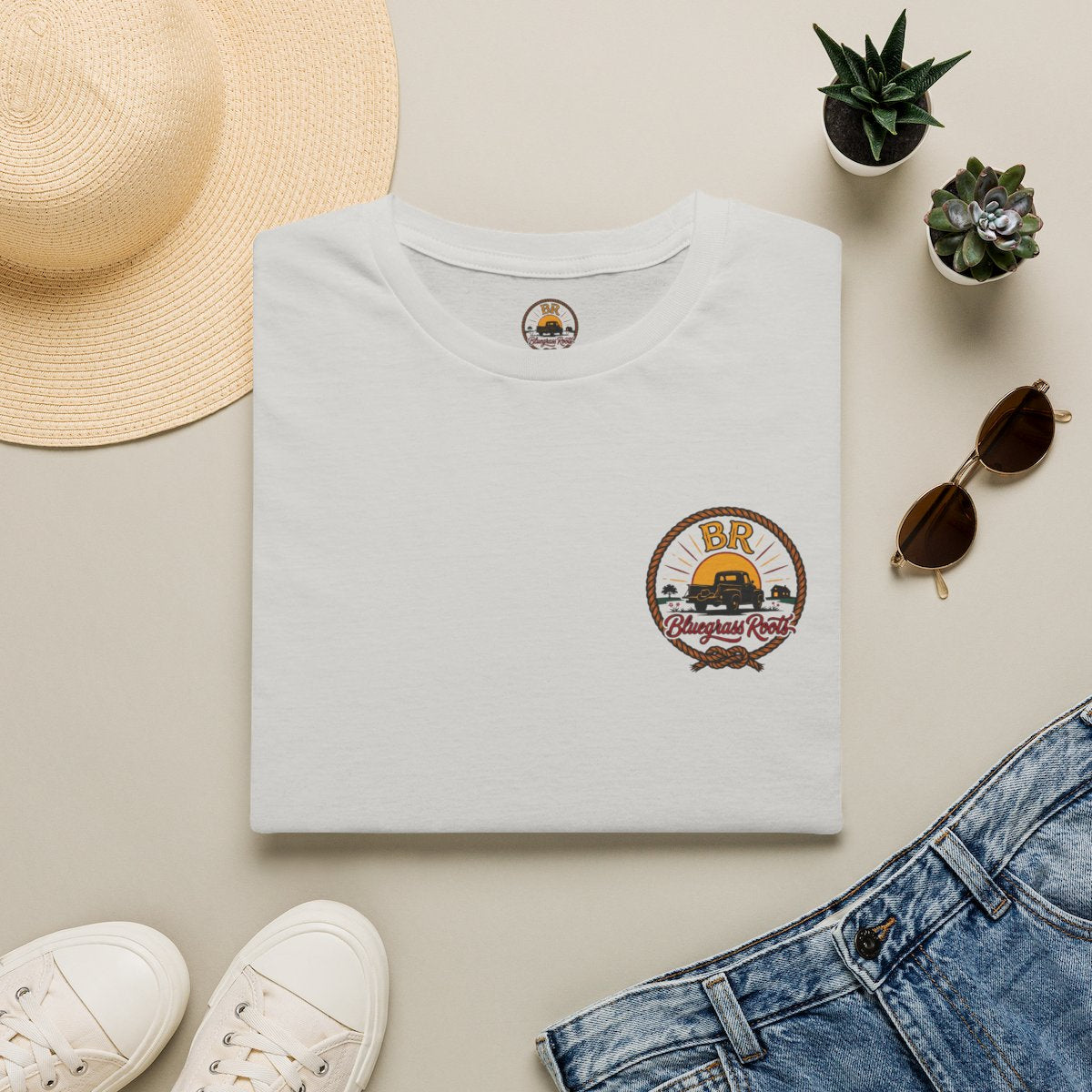 Raised Right Shirt — "Raised Right, Ran Wild, Came Home" Tee in Ice Grey